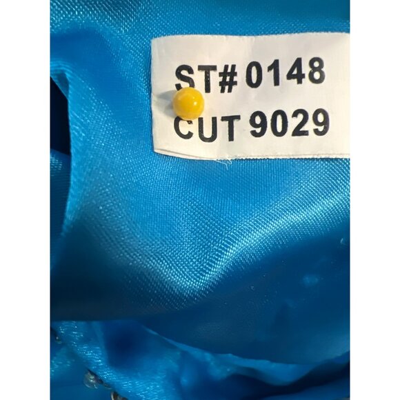 Colors Dress Blue One-Shoulder Ruched Dress With Beaded Trim Size S Super Mini D - Picture 9 of 10